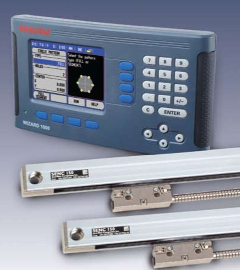 Anilam Wizard 1000 digital readout with color display and linear scales