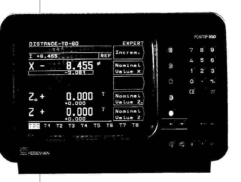 HEIDENHAIN POSITIP 850 digital readout front view